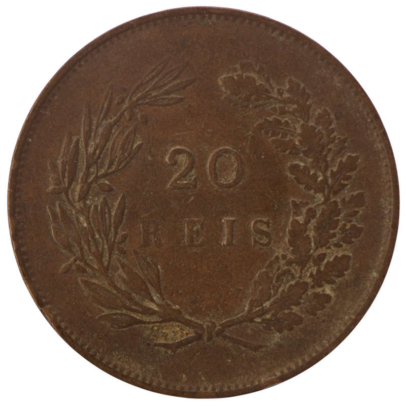 1891 Portugal Bronze 20 Reis KM#533