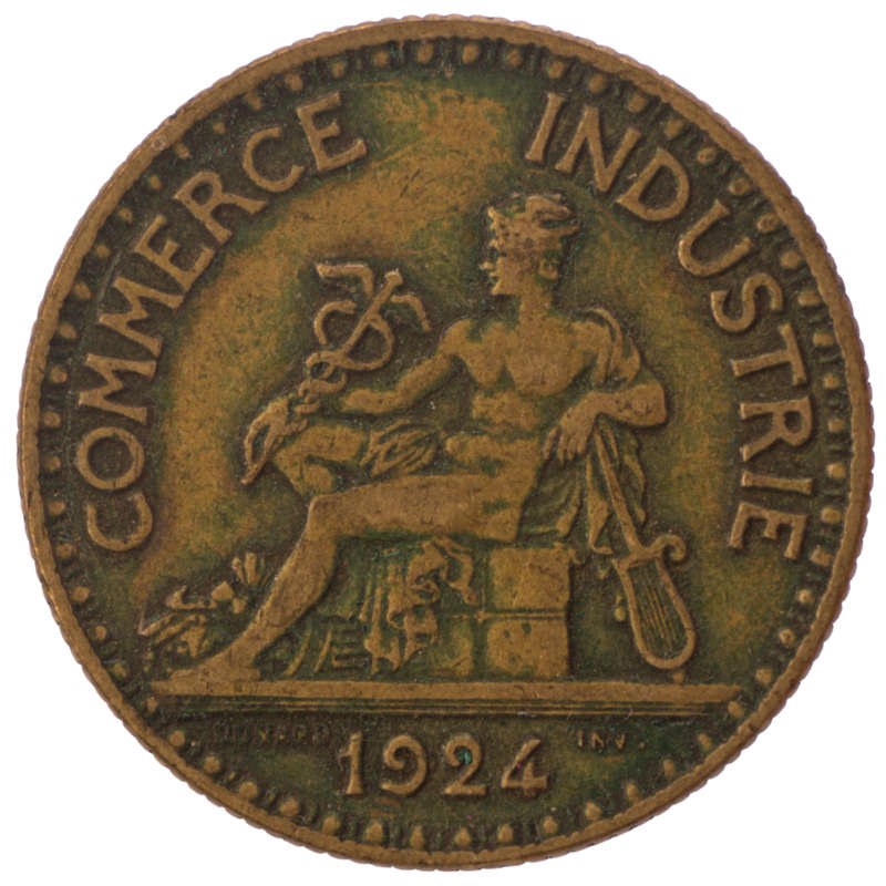 1924 Francs 2 Francs, open 2 Variety KM#877