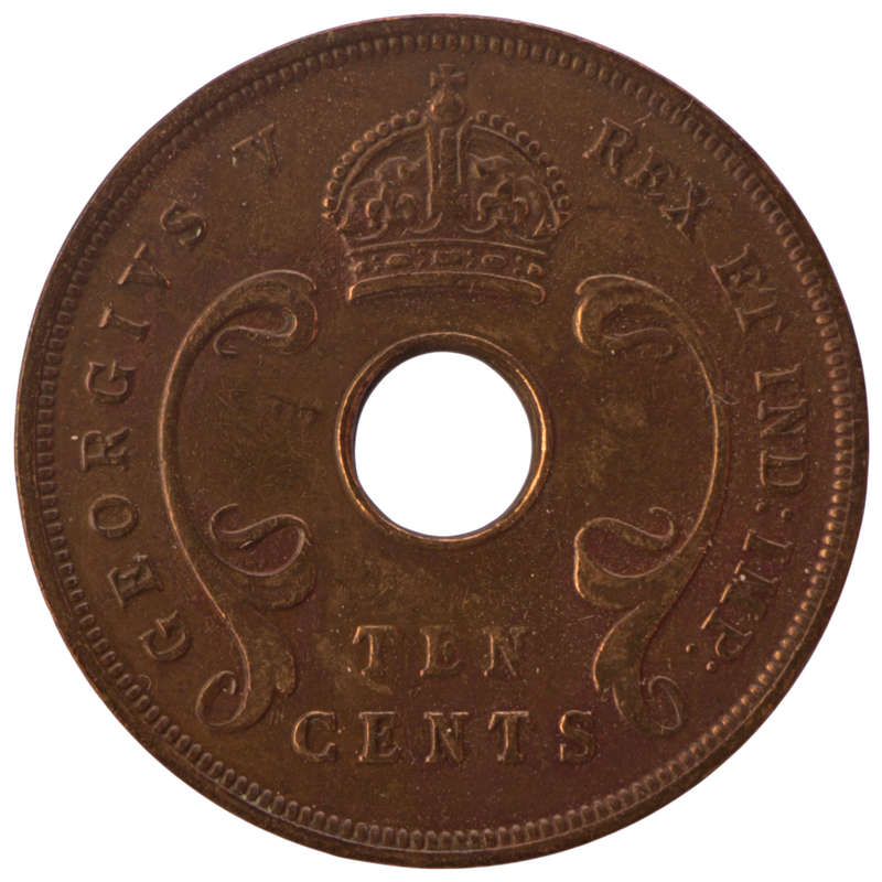 1922 East Africa Bronze 10 Cents KM#19