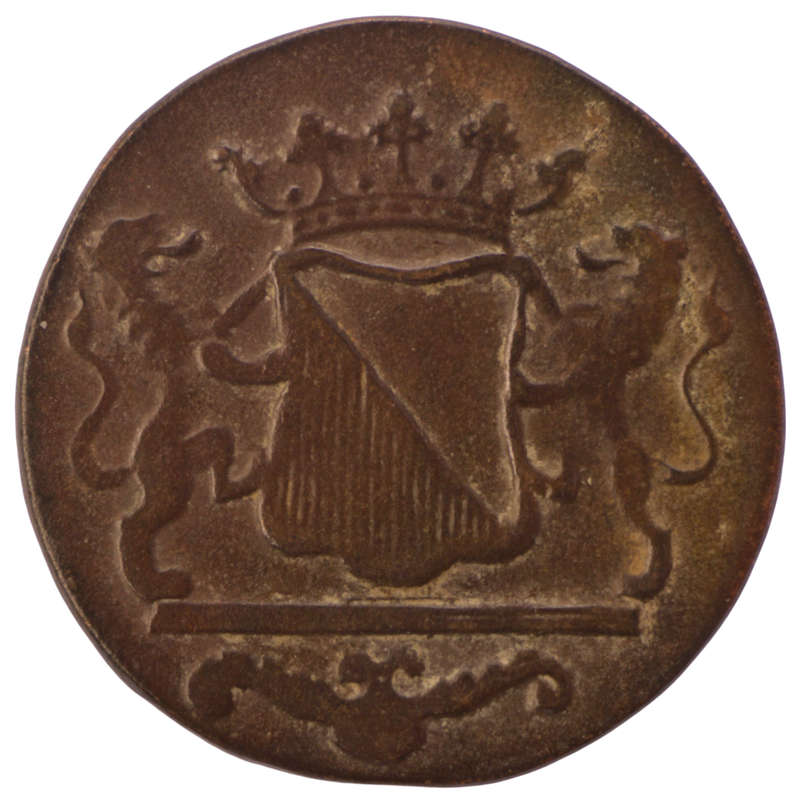 1790 Indonesia Netherlands East Indies United East India Company, mintmark: Star VOC 2 Duit Utrecht