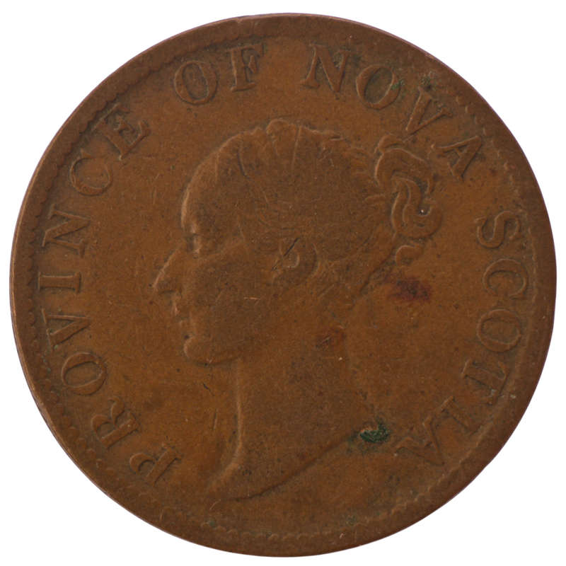 1843 Nova Scotia (Canadian provinces) Copper ½ Penny 300k Minted