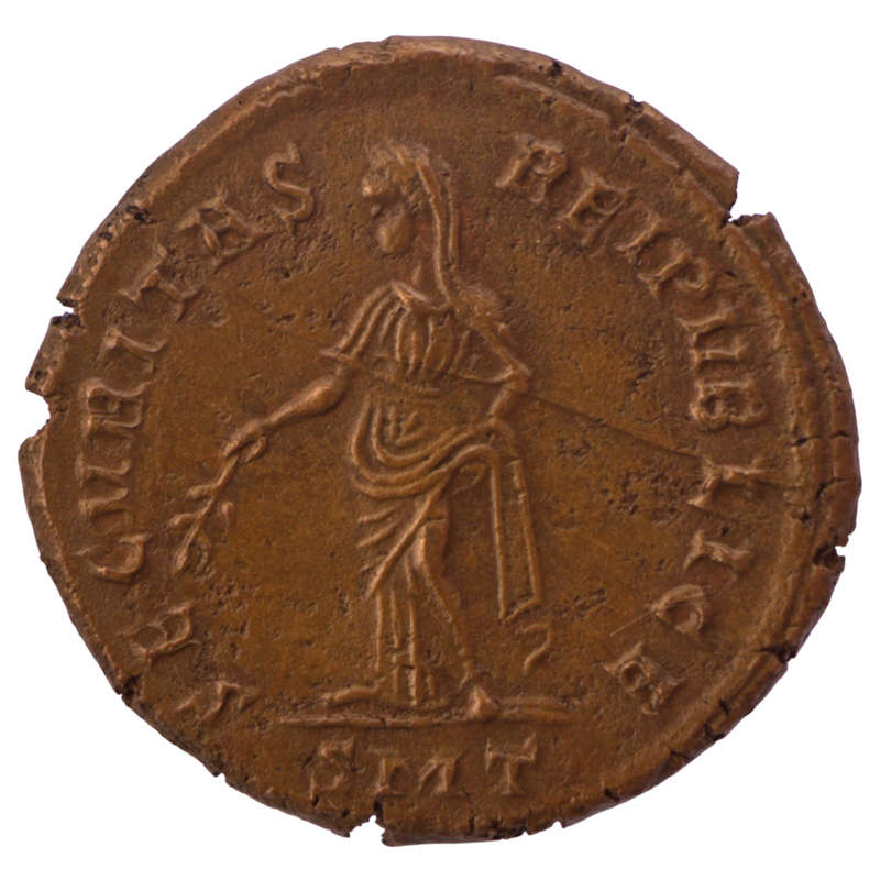 324-325 AD Roman Empire (Scarcer Mintmark SMT  Ticinum, modern-day Piacenza, Italy) Helena AE2 Bron