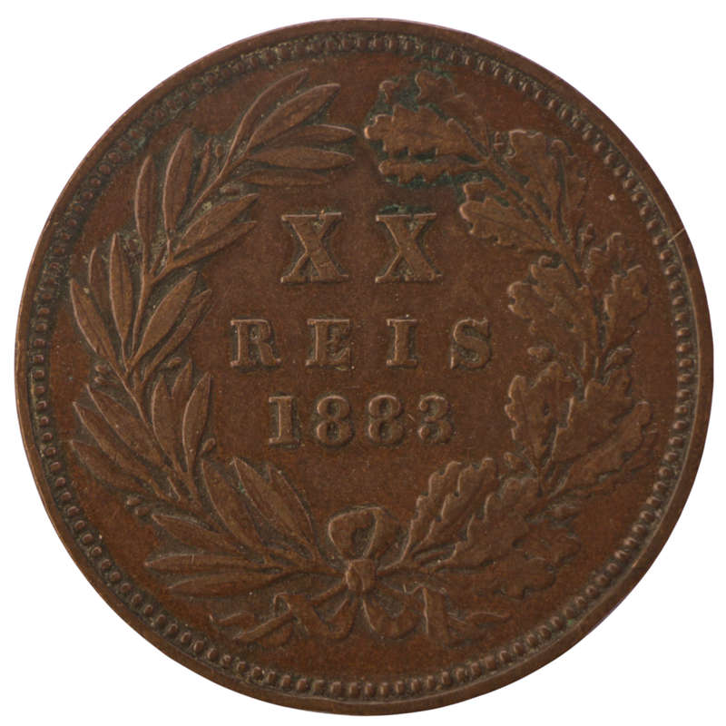 1883 Portugal Bronze 20 Reis KM#527