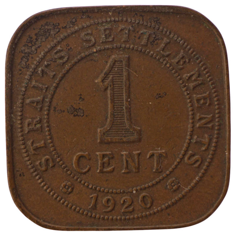 1920 Straits Settlements Bronze 1 Cent KM#32