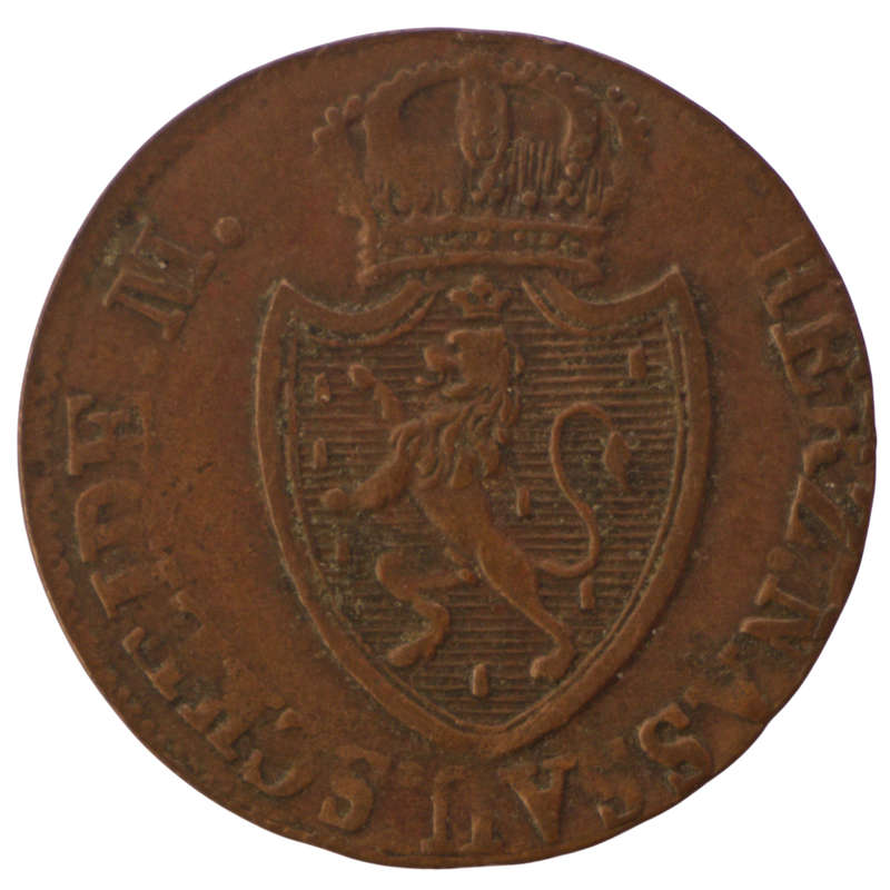 1822-Z Duchy of Nassau (German States) 1/4 Kreuzer KM#42