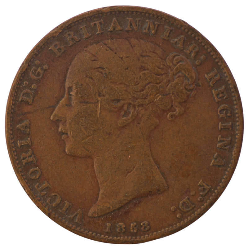 1858 Jersey (British Crown dependencies) 173K Minted Copper 126 Shilling KM#2