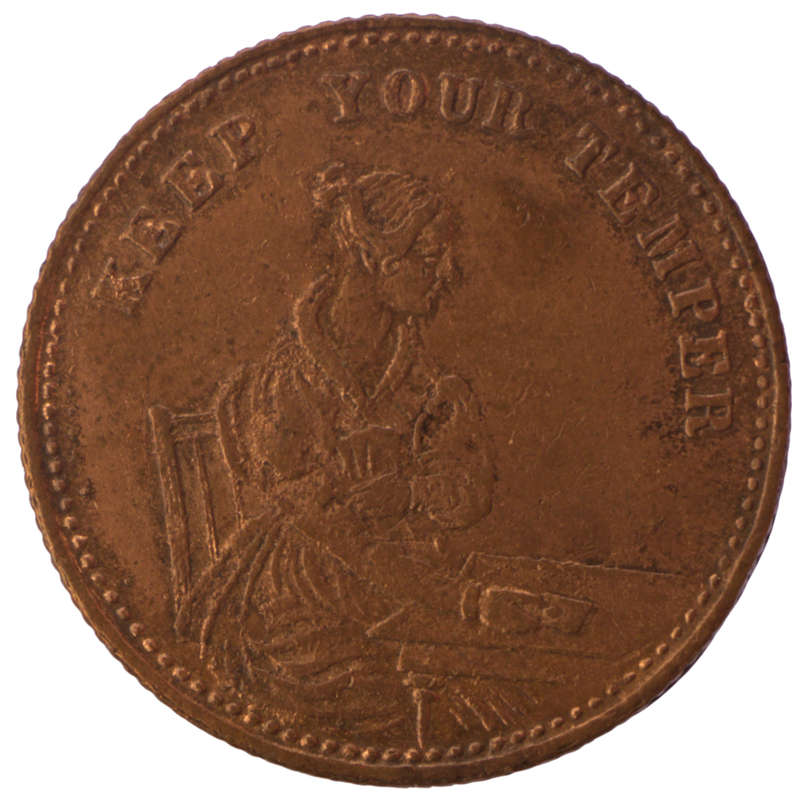 1862 United Kingdom Keep your temper Whist (Game) Token