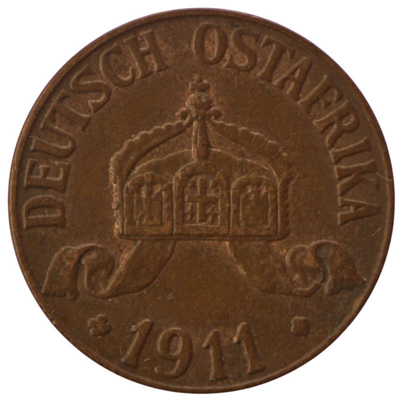 1911-J German East Africa 1 Heller KM#7