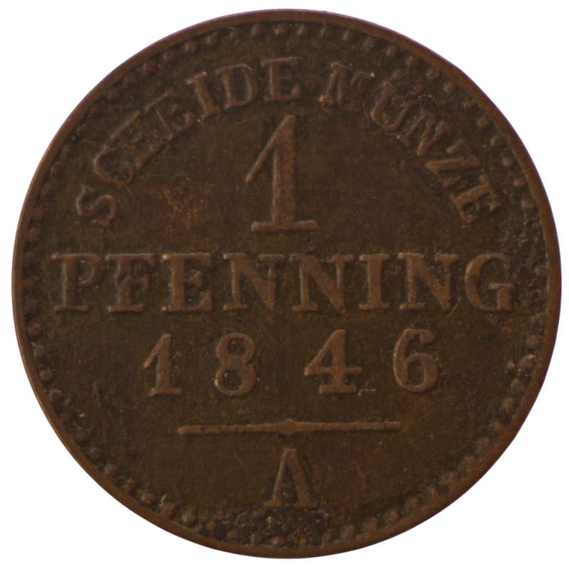 1846-A Kingdom of Prussia (German States) 1 Pfenning KM#451