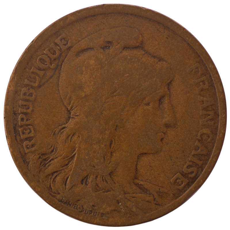 1917 France Bronze 10 Centimes KM#843