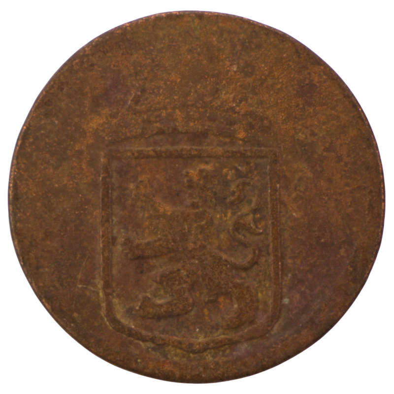 1770 Indonesia Netherlands East Indies United East India Company, mintmark: rosette VOC 1/2 Duit Hol