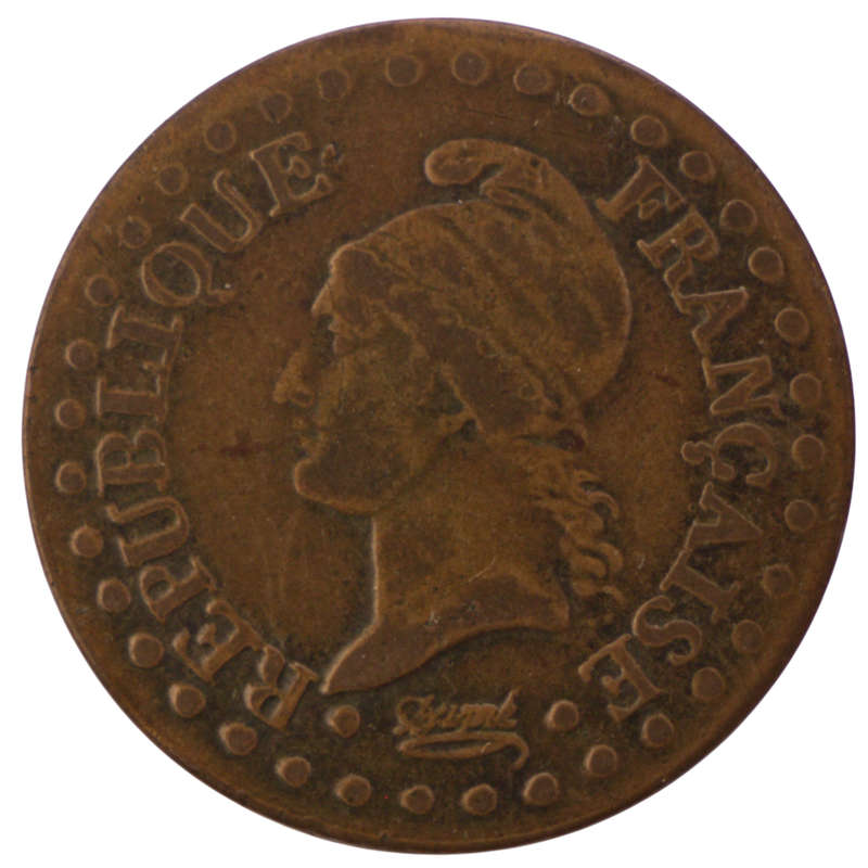 1797 A France 1 Centime, Petit 6, 36 pearls variety