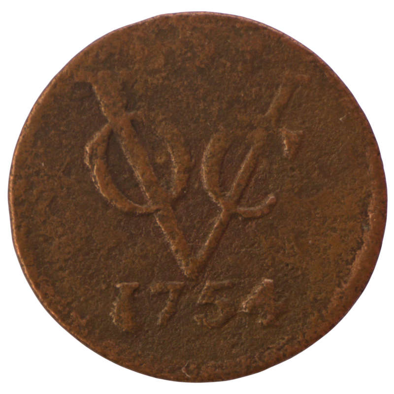 1754 Indonesia Netherlands East Indies United East India Company, mintmark: shield between dots VOC