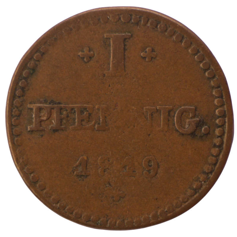 1819 Grand Duchy of Hesse-Darmstadt (German States) 1 Pfenning KM#280