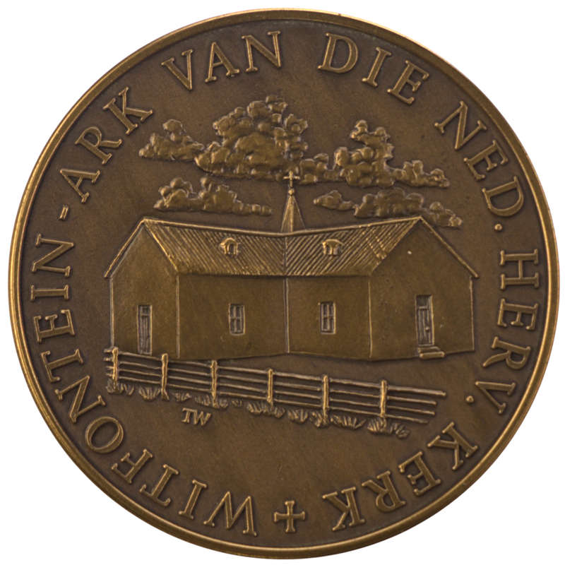 1986 Centenary of the "Arc van die Nederduitsch Hervormde Kerk" Bronze Medallion in box with Cert Th