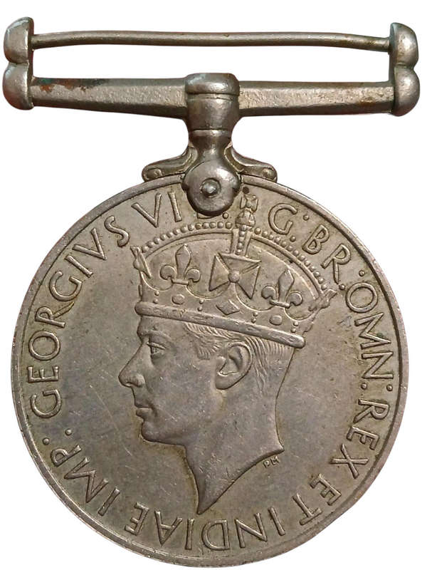 1939-1945 South Africa Full Size War Medal without Ribbon, Rim numbered #C272632 "C Sangion" 36mm