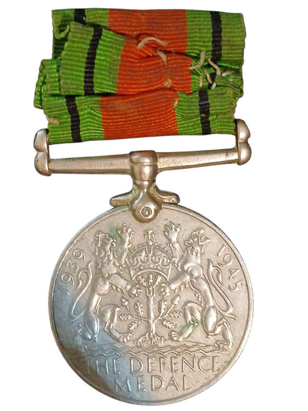 1945 WWII Commonwealth Forces Full Size Defence Medal with Ribbon, Issued to "#N17394 F Mookie" 37mm