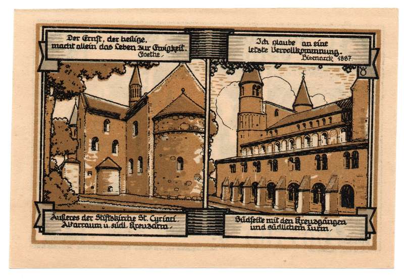 1921 German City of Gernrode im Harz (Federal state of Anhalt) Weimar Republic 75 pfennig, Replaceme
