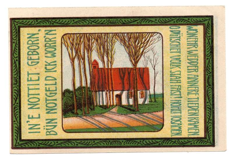 Error 1921 German Town of Siedenburg (Prussian province of Hanover) 75 pfennig Local Issue, off cent