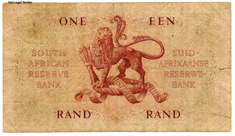 1962 South Africa Type 4 G Rissik First Issue R1, left corner tear