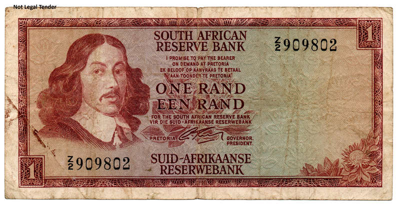 Scarce 1966 South Africa Type 6 G Rissik Second Issue Replacement R1 Prefix "Z2"