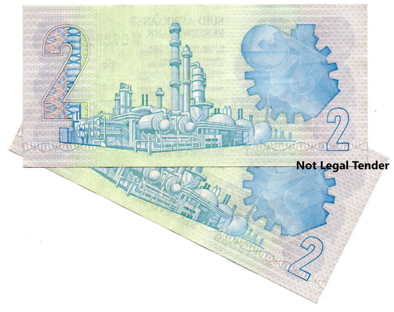Pair of Consecutive 1981 South Africa Type 8 GPC De Kock First Issue R2's "072825 to 072826"