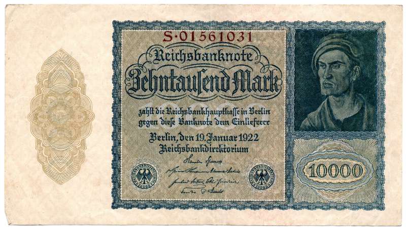 1922 German Berlin Reichsbanknote 10 000 Mark, Pair of Serial Number Varities Pick#72