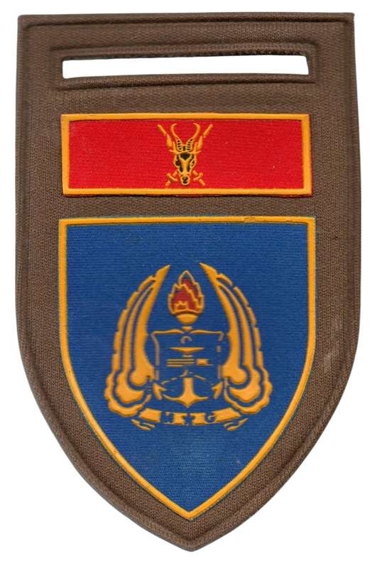 South African SADF Gymnasium Epaulette Slide Badge  Physical Training Corps  110 × 72 mm
