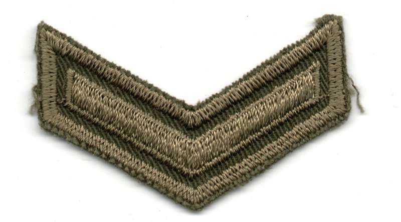 Canada Royal Canadian Armed Forces NCO or Officer (1 Chevron) Material Rank Patch 20mm x 58mm