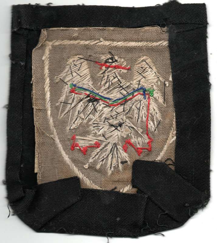 late 19th- to early 20th-century German Bullion-Wire Embroidered heraldic Eagle Shield Badge/Patch 