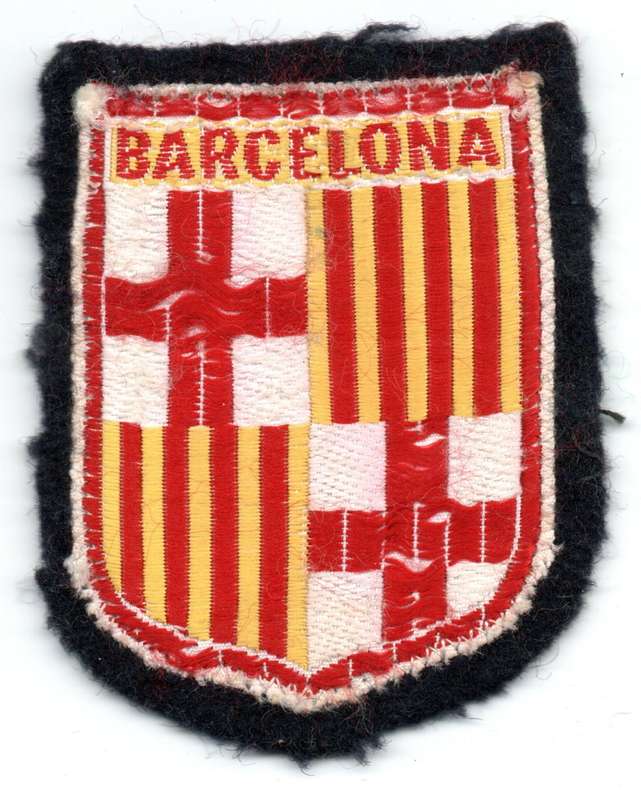 Barcelona Spain Coat of Arms Saint Georges Cross Woven Patch 55mm x 70mm