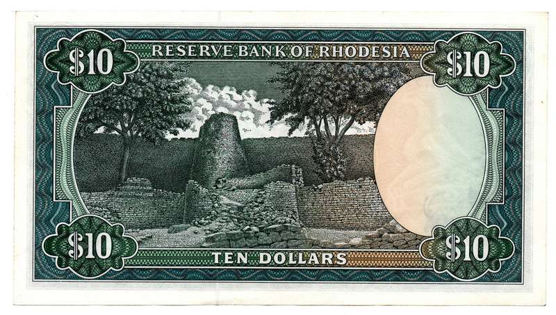 1979 Rhodesia 10 Dollars Pick#41, minor creases