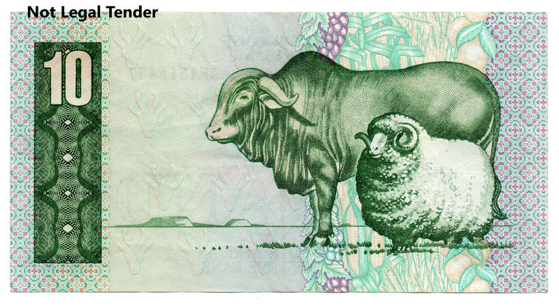 Error 1985 South Africa Type 14 GPC De Kock Third Issue, Serial miss-alignment