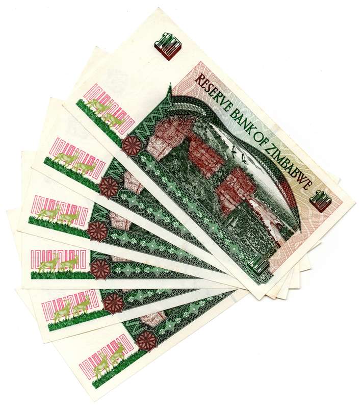 Lot of 6 x Consecutive 1997 Zimbabwe 10 Dollars "CZ1970429 to CZ197043" Pick#6a