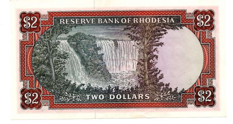 1977 Rhodesia 2 Dollar Pick#35b tiny bottom edge dent