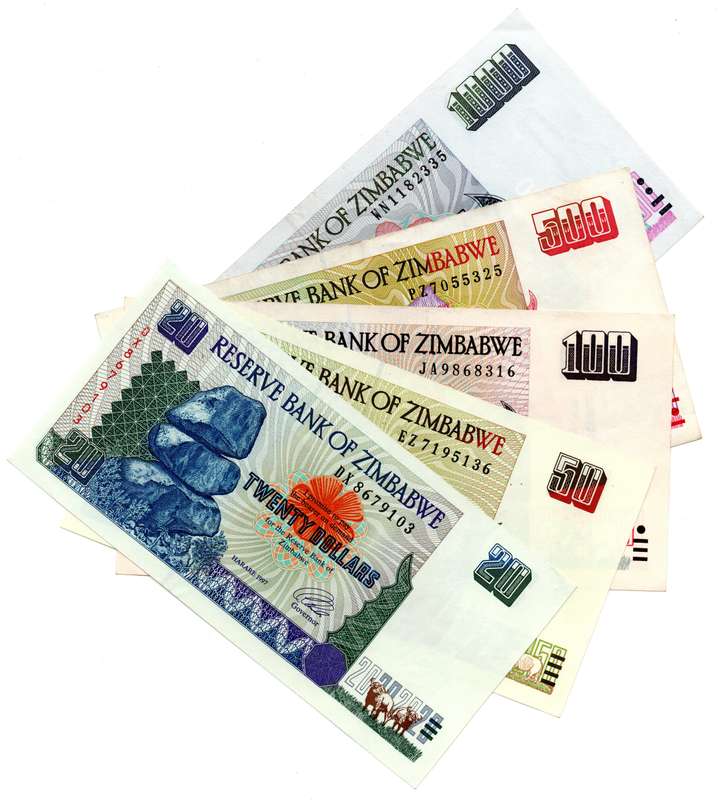 1994-2003 Zimbabwe Partial Type Set: 1997 20 Dollars Pick#7a 1994 50 Dollars Pick#8a 1995 100 Dollar