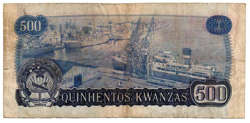 1979 Angola 500 Kwanzas T/A Series Pick#116 folds, creasing, right edge tear