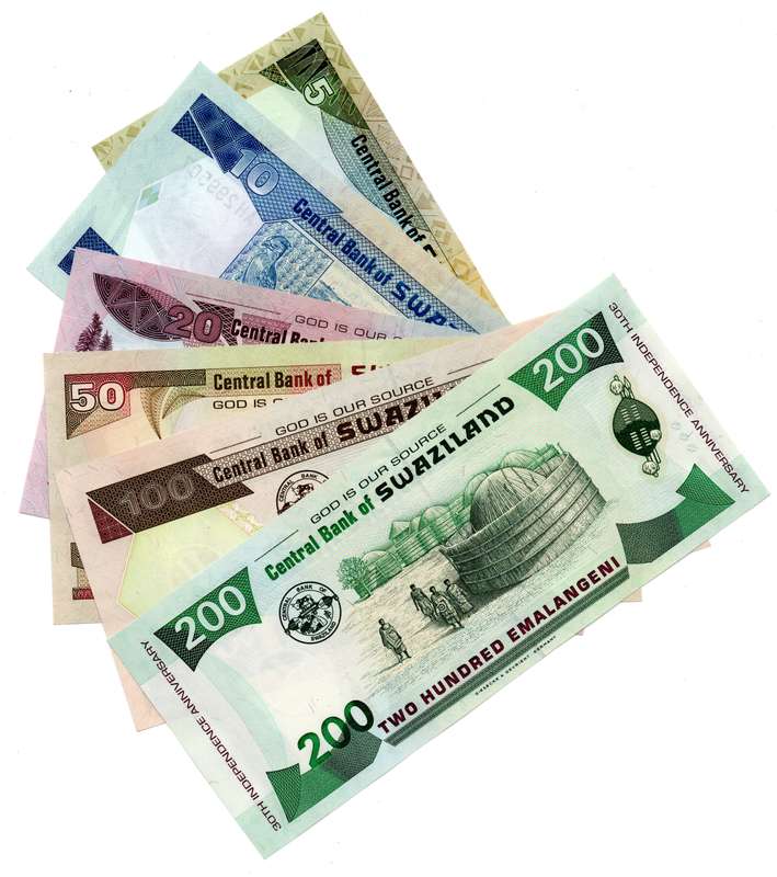 1995-2006 Swaziland Type Set of 5 to 200 Emalangeni, including Commemorative Issues 100/200 Emalange