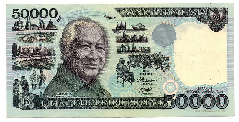 1995 Indonesia 50 000 Rupiah Pick#136, 10 x tiny staple holes