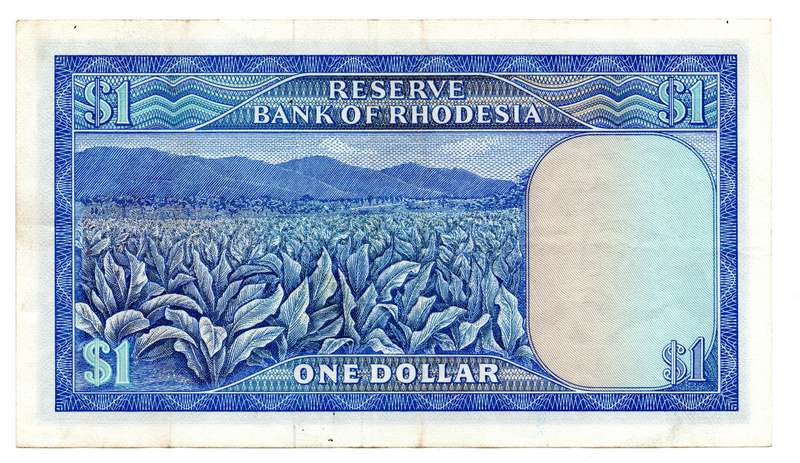 1971 Rhodesia 1 Dollar Pick#30b minor fold lines and creasing