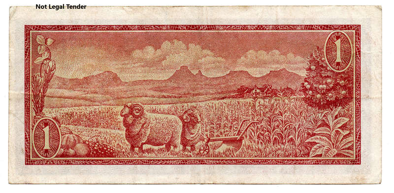 1975 South Africa Type 11 T W De Jongh Third Issue Slightly off-centre R1