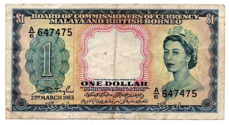 1953 Malaya and British Borneo One Dollar