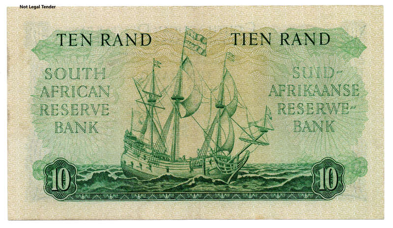 1961 South Africa MH De Kock Type 1 Fourth Issue 10 Rand