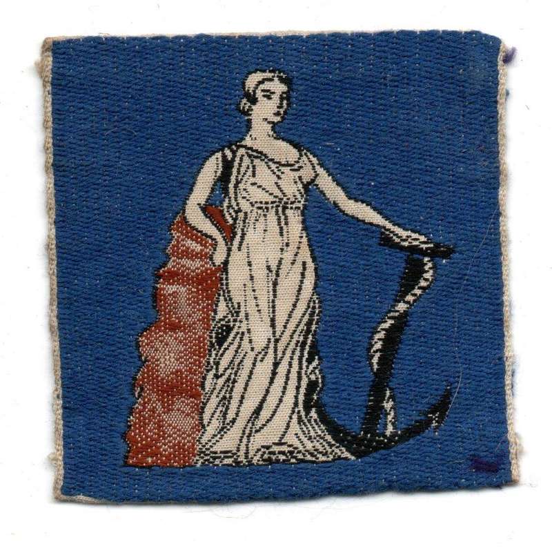 1970's South Africa Vintage Hope Allegorical Maritime Anchor Woman Cloth Patch