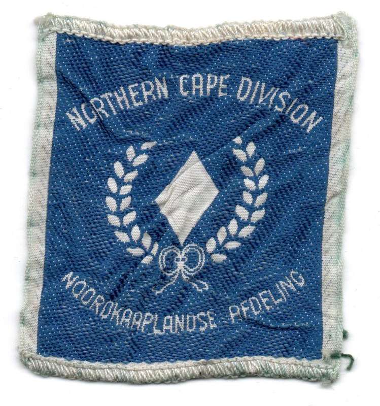 South African Scouts (Voortrekkers) regional Woven cloth badge for the Northern Cape Division 50mm ×