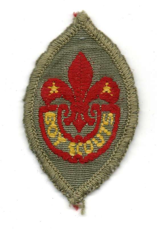 Vintage Boy Scouts 1st Class Khaki Woven cloth Badge 32mm x 53mm
