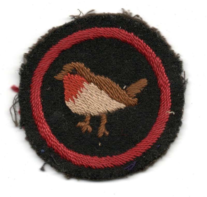 Vintage Girl Guides, Robin Patrol Cloth Badge 50mm