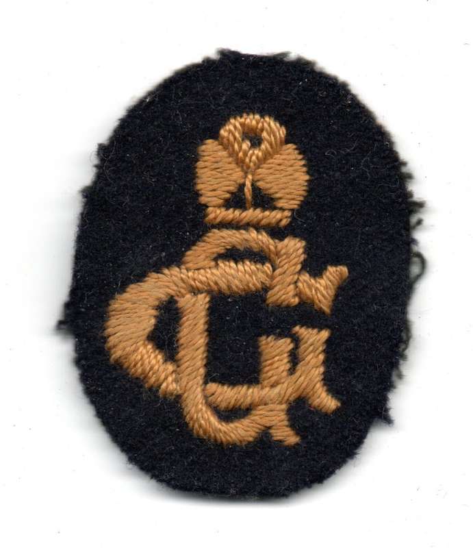 Vintage Girl Guides, Cadet Ranger Embroidered Cloth hat Badge 37mm x 47mm