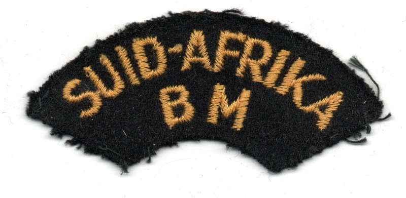 South African Navy Citizen Force Yellow On Black Cloth Shoulder title  35mm x 87mm