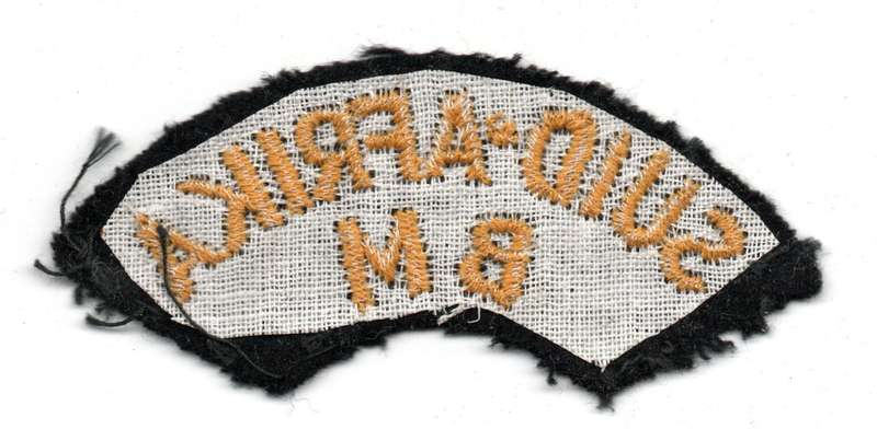 South African Navy Citizen Force Yellow On Black Cloth Shoulder title  35mm x 87mm